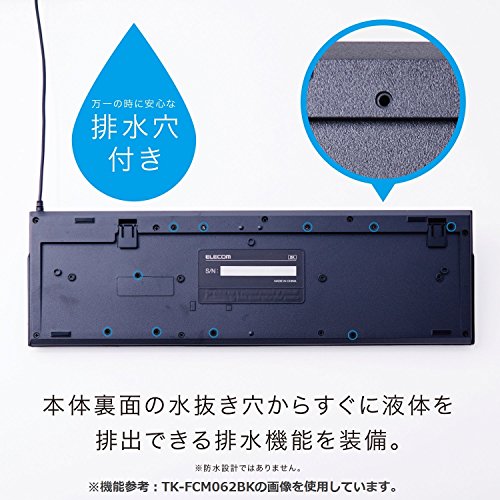 エレコム 有線キーボード メンブレン ブラック TK-FFCM01BK 中間 画像