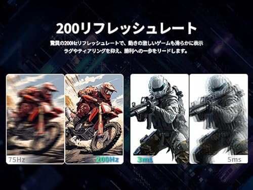 KTC 24.5 インチ ゲーミングモニター (200Hz/FHD/1ms/Fast IPS/HDR10/sRGB128%ボリューム/1000:1コントラスト比) FreeSync&G-Sync対応) 350cd/m² 低ブルーライト チルト調整 HDMI2.0×2+DP1.4×1搭載 3年間の保証付き H25T7 最後 画像