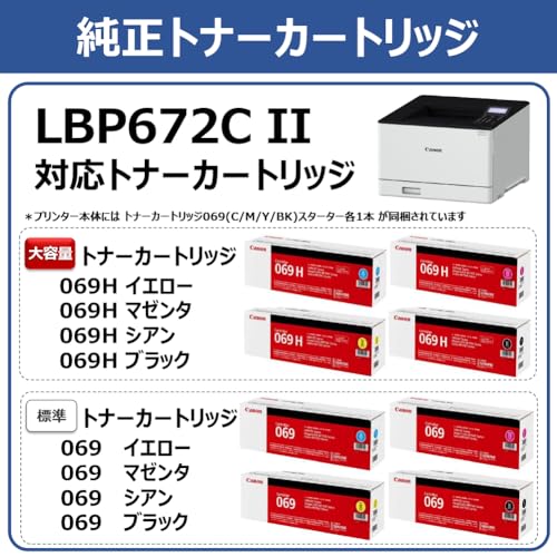 New 2025年秋 キヤノン レーザービームプリンター Satera LBP672C II /A4対応カラーレーザープリンター 両面印刷・有線LAN/無線LANを標準搭載/対応トナーカートリッジ 標準:CRG-069 /大容量:CRG-069H 最後 画像
