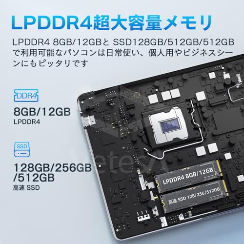 VETESA ノートパソコン office2024搭載 Windows11 ProノートPC 日本語キーボード 14型液晶/Webカメラ搭載（マイク内蔵）/WIFI5搭載/豊富な接続端子/軽量PC laptop パソコン 初心者向け・学生向け・在宅勤務・カメラ付き・Zoom パソコン ノート マウス付属(メモリー:DDR4 8GB/高速M.2 SSD:128GB) 中間 画像