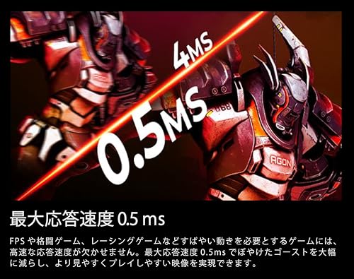 【Amazon.co.jp限定】AOC ゲーミングモニター 23.8インチ, フルHD/1920×1080@180Hz, 応答速度0.5ms(MPRT), Fast IPS, HDMI2.0 x 1/ DP1.4x1,ブルーライト低減, フリッカーフリー, G-Sync Compatible対応, Adaptive Sync, HDR10対応, 3年保証, 国内正規品 24G42E/11 中間 画像