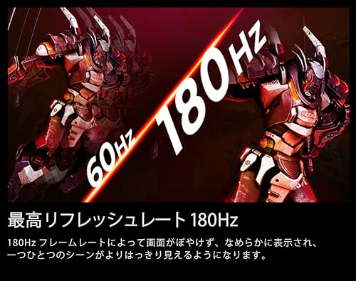 【Amazon.co.jp限定】AOC ゲーミングモニター 23.8インチ, フルHD/1920×1080@180Hz, 応答速度0.5ms(MPRT), Fast IPS, HDMI2.0 x 1/ DP1.4x1,ブルーライト低減, フリッカーフリー, G-Sync Compatible対応, Adaptive Sync, HDR10対応, 3年保証, 国内正規品 24G42E/11 中間 画像