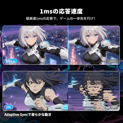 KEY TO COMBAT 23.8 インチ ゲーミングモニター (190Hz OC/180Hz/FHD/1ms/Fast IPS/HDR400/FreeSync&G-Sync対応) チルト調整 HDMI2.0×2+DP1.4×1 sRGB133% 400nit ベゼルレス（ホワイト） 三 KTC モニター H24F8 中間 画像