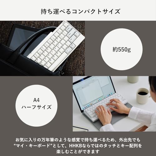 PFU キーボード HHKB Professional HYBRID Type-S 日本語配列/雪 中間 画像