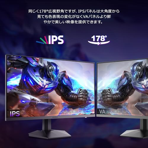 KOORUI ゲーミングモニター 24インチ 200Hz フルHD モニター IPSパネル 1ms (AdaptiveSync/HDMI×2/DisplayPort/VESA対応/ブルーライト軽減/HDR400)，G2411P 中間 画像