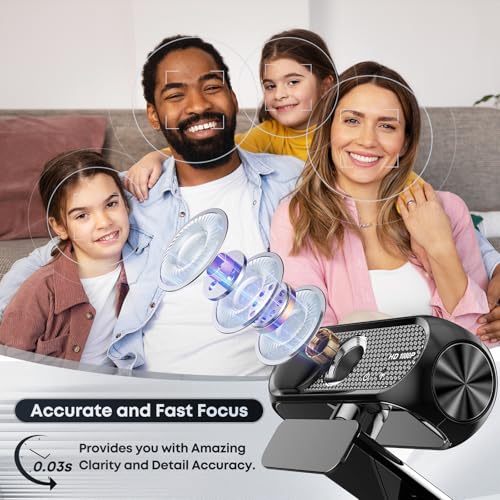 Shcngqio Webカメラ 1080P フルHD マイク内蔵 ノイズキャンセリング プライバシーカバー付属 広角レンズ 自動光補正 USB接続 パソコン用 テレワーク WEB会議 Zoom/Skype/Teams対応 日本語説明書付属 中間 画像