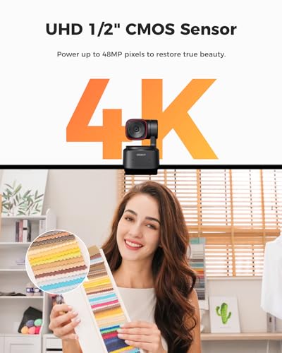 OBSBOT TINY 2 Lite Webカメラ 4K ウェブカメラ AI搭載 自動追跡 4800万画素 HDR 位相差検出AF フィルター加工 ノイズ低減 会議 ライブ配信 ビデオ通話 PC Mac Windows 中間 画像