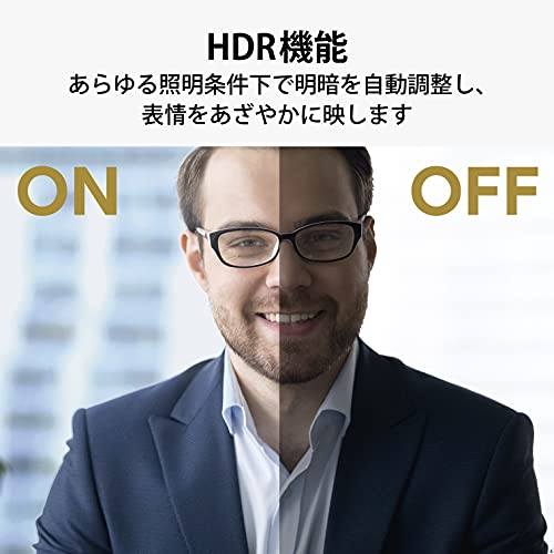 エレコム Webカメラ 4K対応 830万画素 5倍デジタルオートズーム機能 Full HD(60fps) ノイズキャンセリング レンズカバー付 ブラック UCAM-CX80FBBK 中間 画像