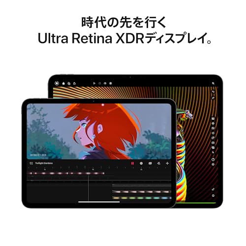 Apple 13インチiPad Pro(M4):Ultra Retina XDR ディスプレイ、512GB、横向きの 12MP フロントカメラ/12MP バックカメラ、LiDAR スキャナ、Wi-Fi 6E + 5G 携帯電話通信(eSIM)、Face ID、一日中使えるバッテリー- シルバー 中間 画像