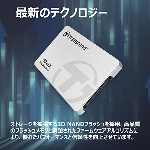 トランセンドジャパン Transcend SSD 120GB 内蔵2.5インチ SATA3 7mm 国内正規品 3年保証 TS120GSSD220S-E 【Amazon.co.jp限定】 中間 画像