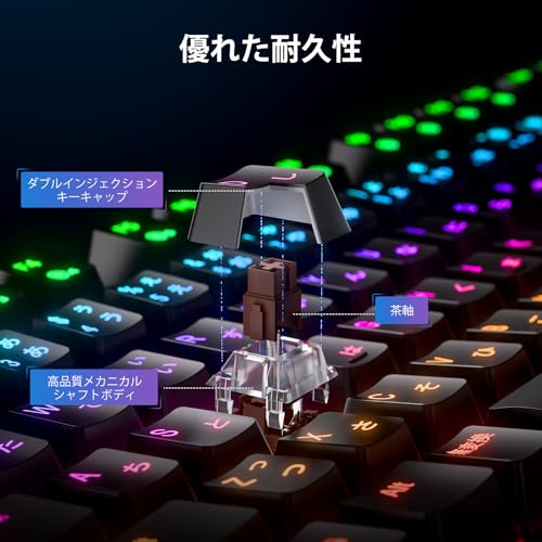 iClever ゲーミングキーボード テンキーレス 茶軸 メカニカル キーボード 日本語配列 有線 91キー 80%サイズ カスタマイズ 24種類 バックライト ゲーム/オフィス用 パソコンキーボード Windows対応 G06 (ブラック) 最後 画像